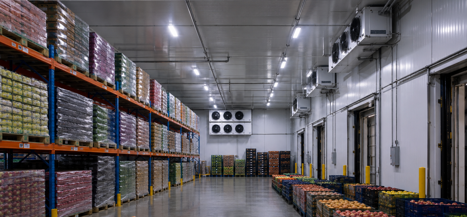 Multi-commodity cold storage warehouse