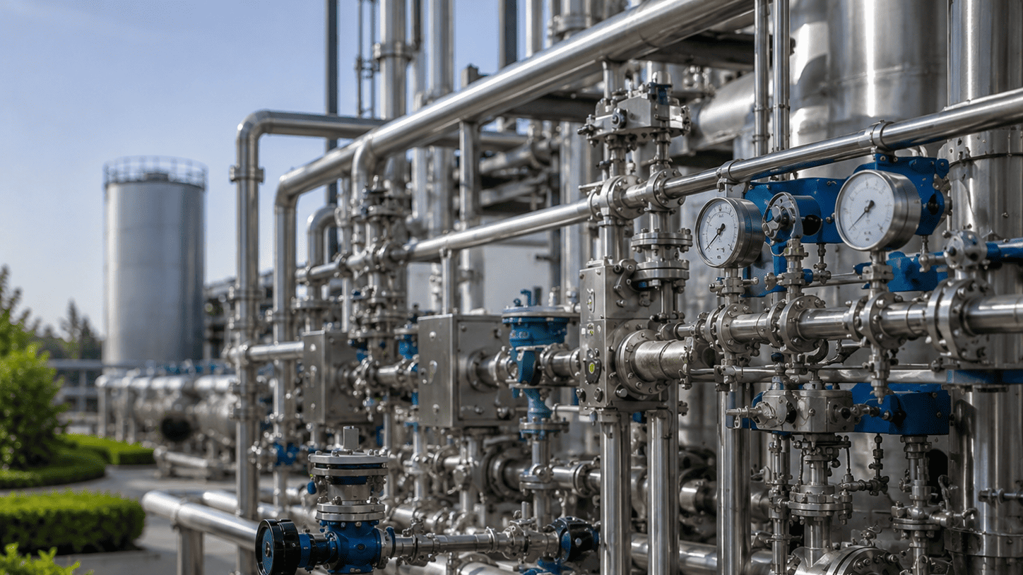Air separation and industrial gas production facility