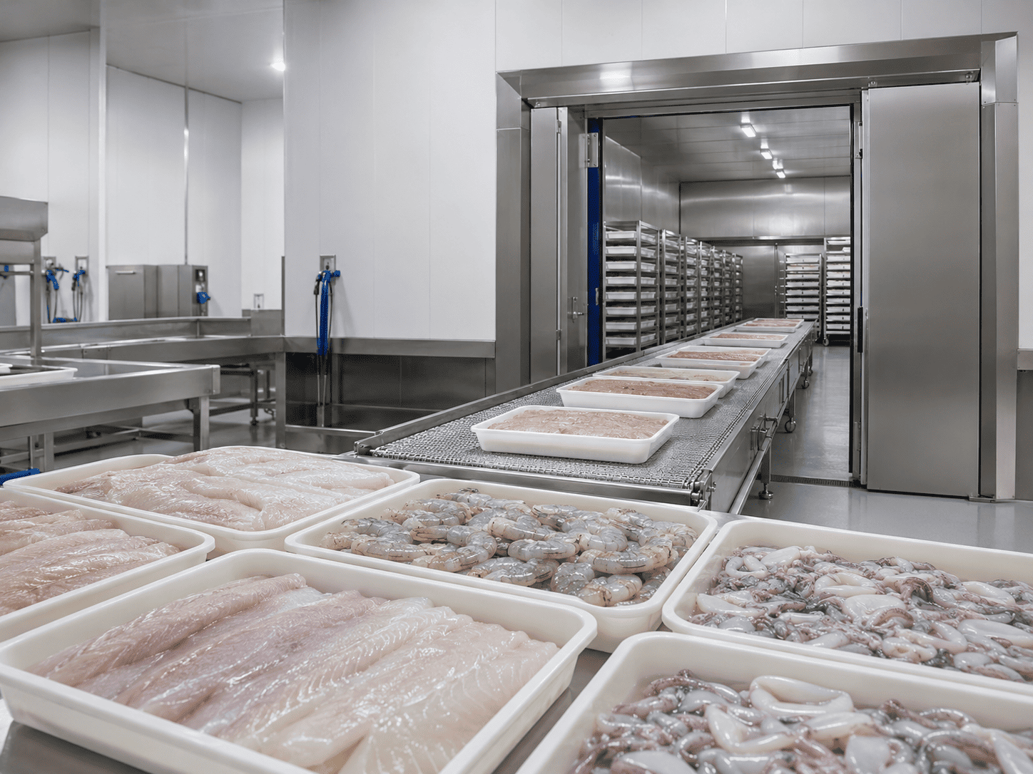 Fresh fish packed in crushed ice